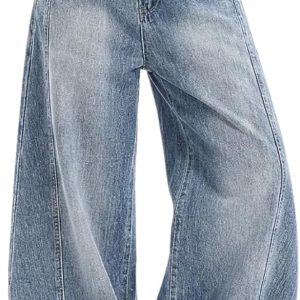 Barrel Baggy Jeans for Women Men Wide Leg Low Rise Jeans Loose Oversized Boyfriend Pants Aesthetic Clothes