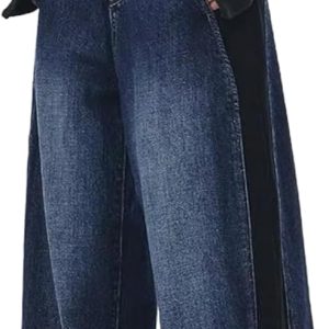 Women Baggy Jeans Mid-Low Waist Boyfriend Streetwear Vintage Jeans Wide Leg Denim Pants