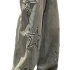 Women Distressed  Jeans Star Patchwork High Waist Streetwear Wide Leg Baggy Graphic Jeans