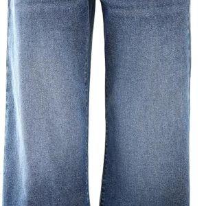 Low-Rise Baggy Jeans for Women Wide Leg Loose Denim Pants Stretchy Boyfriend Long Jeans